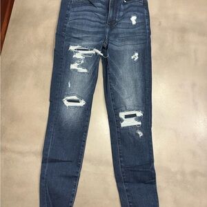 American Eagle, highrise, jegging, Distressed Blue Jeans